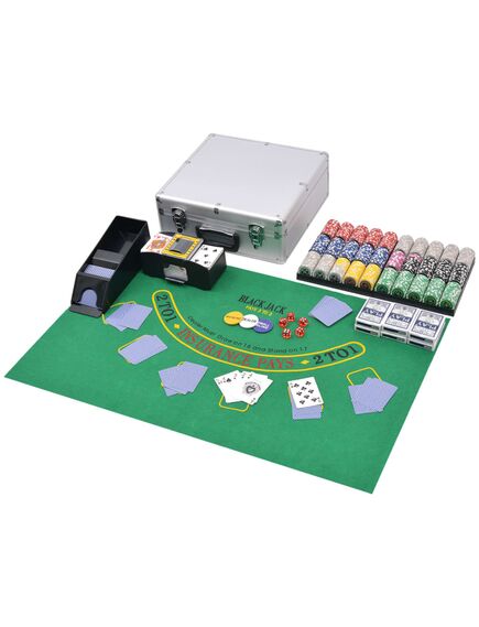 Set da poker/blackjack con 600 chips laser alluminio