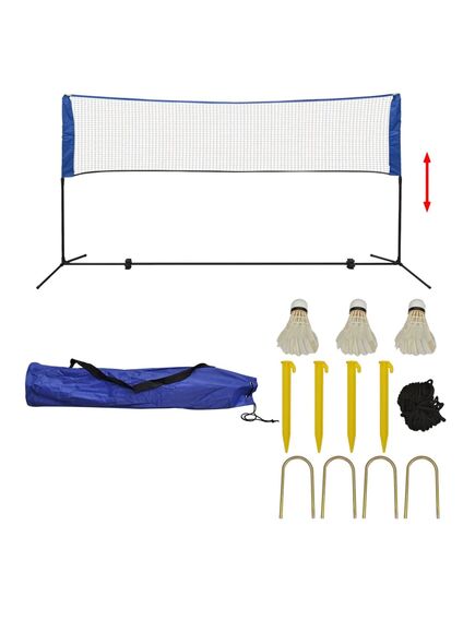 Set rete da badminton con volani 300x155 cm