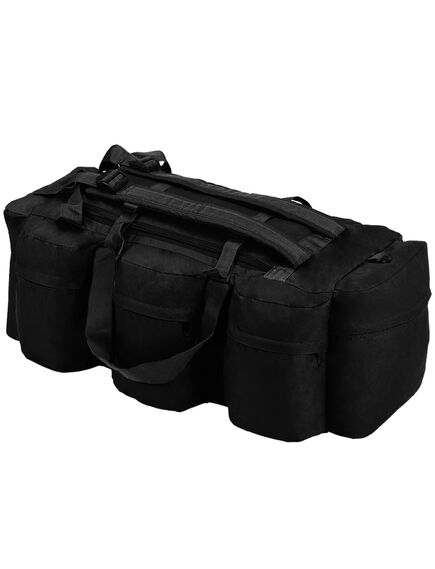 Borsone da viaggio stile militare 3 in 1 90 l nero