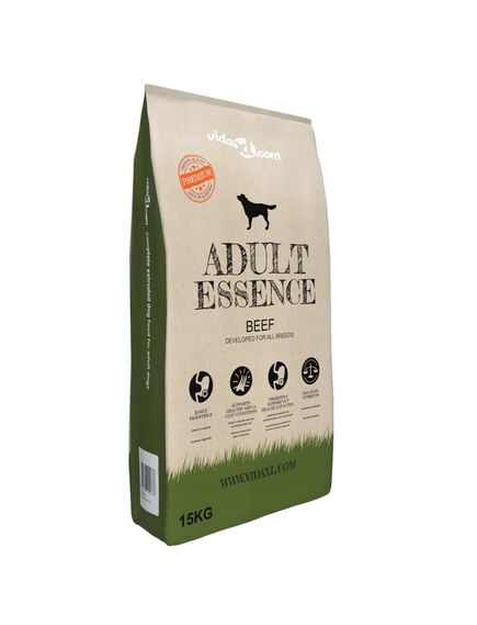 Cibo secco per cani premium adult essence beef 15 kg