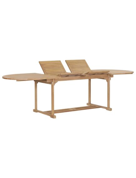 Tavolo da giardino allungabile 180-280x100x75cm in teak ovale