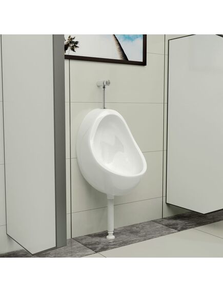 Orinatoio sospeso con sciacquone in ceramica bianco