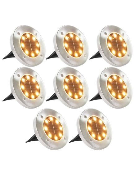 Lampade solari da terra 8 pz luci a led bianche