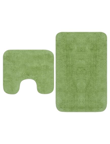 Set tappetini per bagno 2 pz in tessuto verde