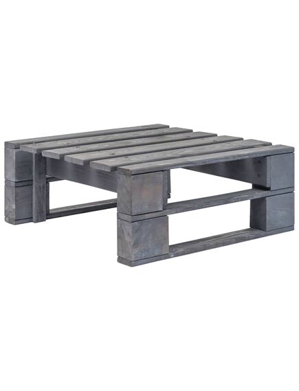 Ottomana da giardino con pallet in legno grigio