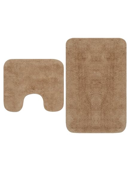 Set tappetini per bagno 2 pz in tessuto beige