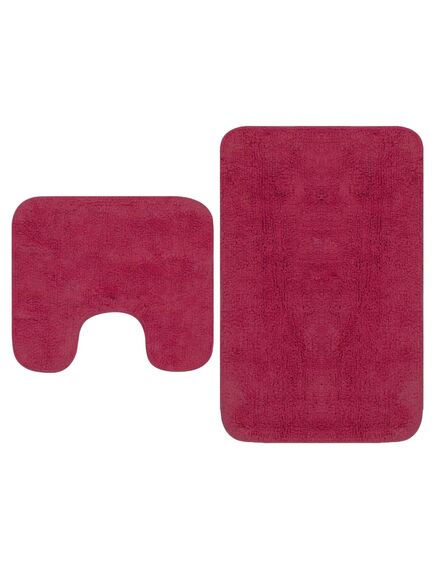 Set tappetini per bagno 2 pz in tessuto fucsia