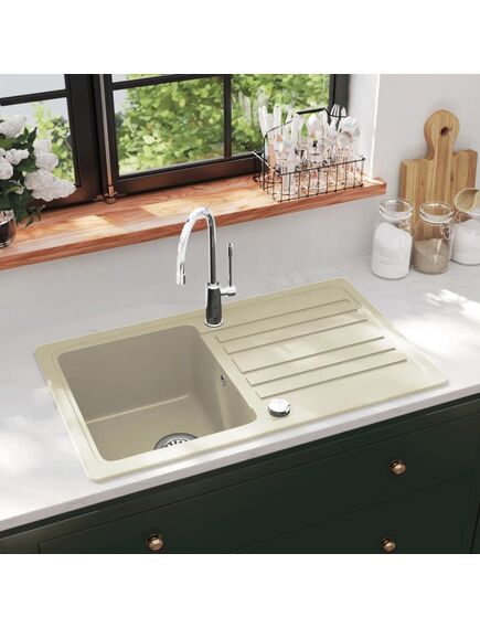 Lavello da cucina in granito vasca singola beige