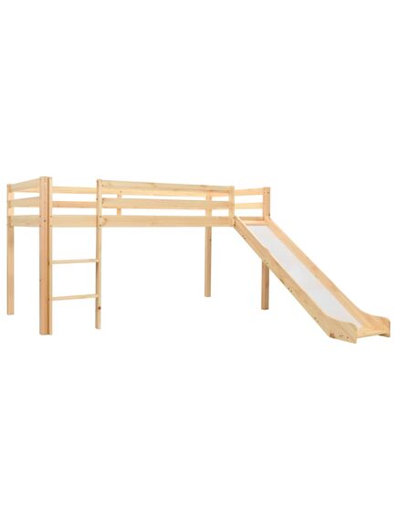 Letto a castello per bambini scivolo e scala in pino 97x208cm