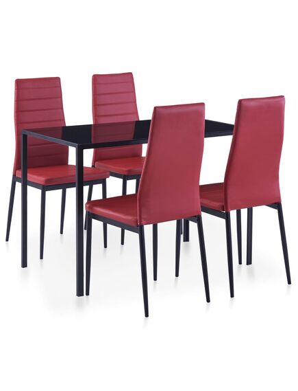 Set da pranzo 5 pz rosso vino