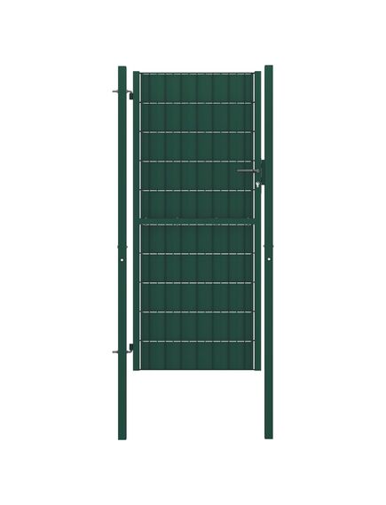 Cancello per recinzione in pvc e acciaio 100x124 cm verde