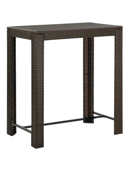 Tavolo da bar da giardino marrone 100x60,5x110,5 cm polyrattan