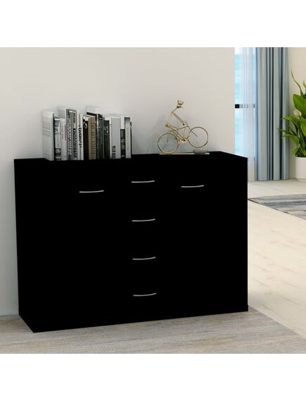 Credenza nera 88x30x65 cm in truciolato