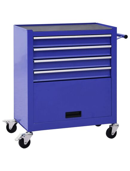 Carrello portautensili con 4 cassetti in acciaio blu