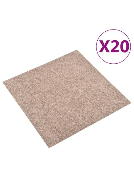 Quadrotte di moquette 20 pz 5 m² 50x50 cm beige