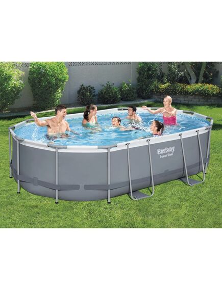 Bestway set piscina ovale power steel 488x305x107 cm