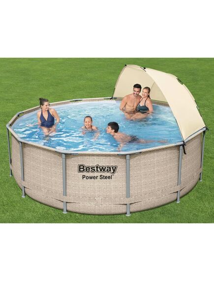 Bestway set piscina power steel con baldacchino 396x107 cm