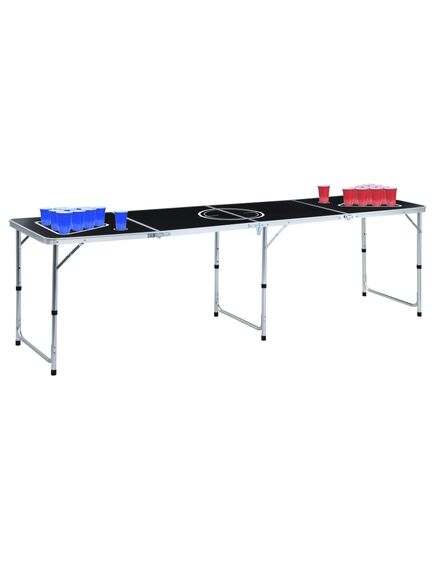 Tavolo da beer pong pieghevole con tazze e palline 240 cm