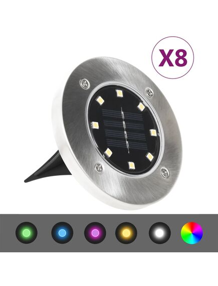 Lampade solari da terra 8 pz luci a led colori rgb