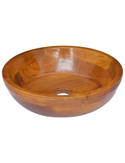 Lavabo in legno massello di teak Φ40x10 cm