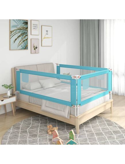 Sponda letto di sicurezza per bambini blu 180x25 cm in tessuto