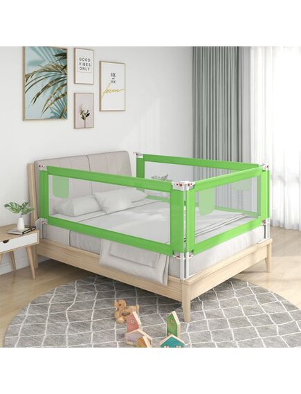 Sponda letto di sicurezza per bambini verde 150x25 cm tessuto