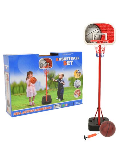 Set gioco da basket portatile regolabile 138,5-166 cm