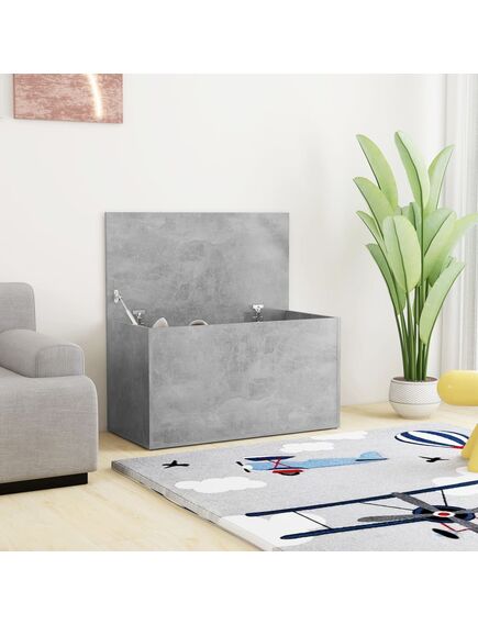 Baule grigio cemento 84x42x46 cm in truciolato