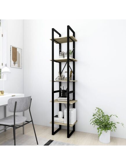 Libreria a 5 ripiani sonoma 40x30x175 cm in legno multistrato