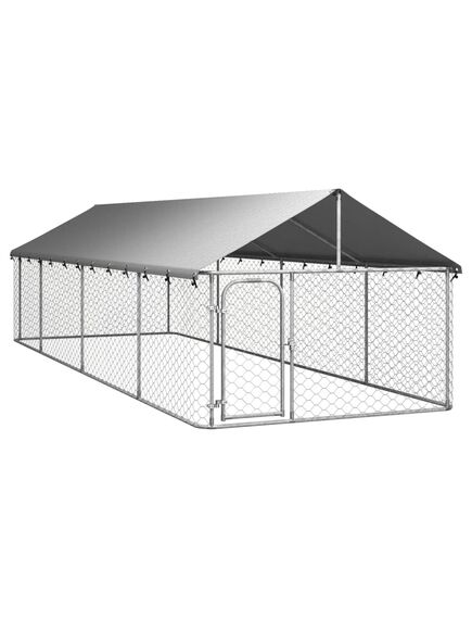 Gabbia per cani da esterno con tetto 600x200x150 cm