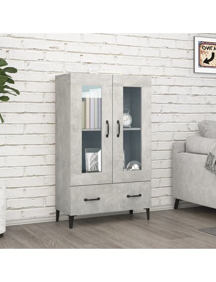 Credenza grigio cemento 70x31x115 cm in legno multistrato