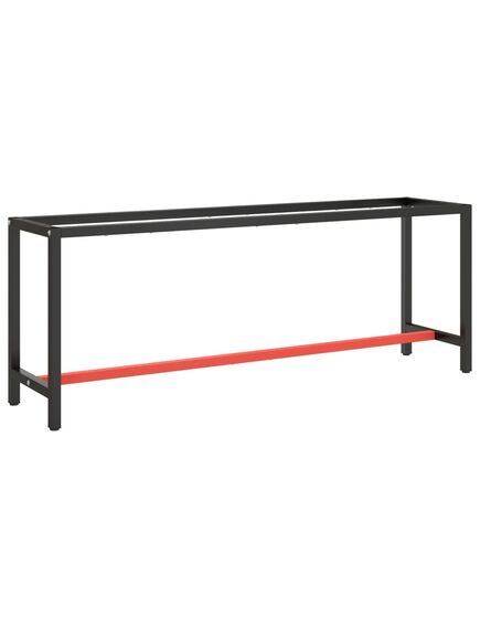 Telaio banco da lavoro nero e rosso opaco 210x50x79 cm metallo