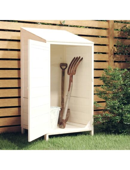 Capanno da giardino bianco 55x52x112 cm legno massello di abete