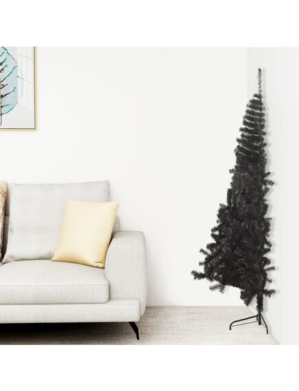 Albero di natale artificiale a metà con base nero 240 cm pvc