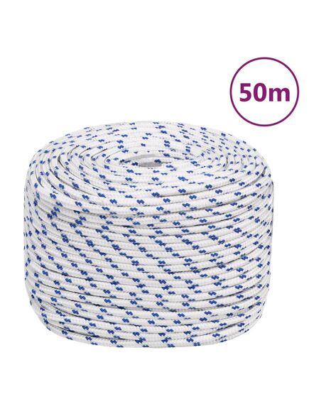 Corda nautica bianca 6 mm 50 m in polipropilene