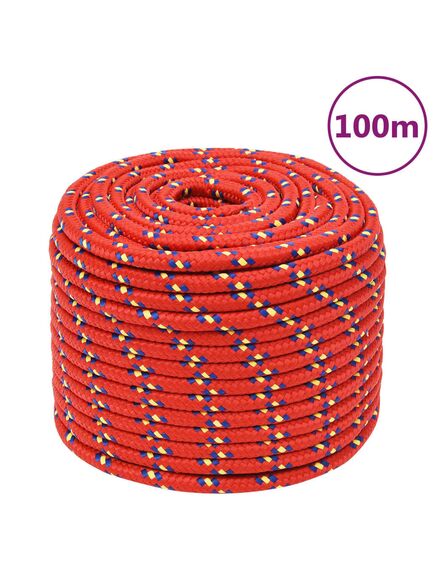 Corda nautica rossa 12 mm 100 m in polipropilene