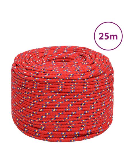 Corda nautica rossa 6 mm 25 m in polipropilene