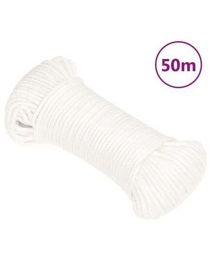 Corda nautica completamente bianca 3 mm 50 m in polipropilene