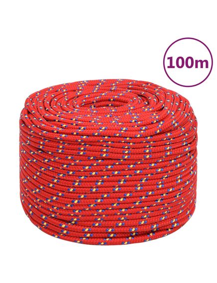 Corda nautica rossa 10 mm 100 m in polipropilene