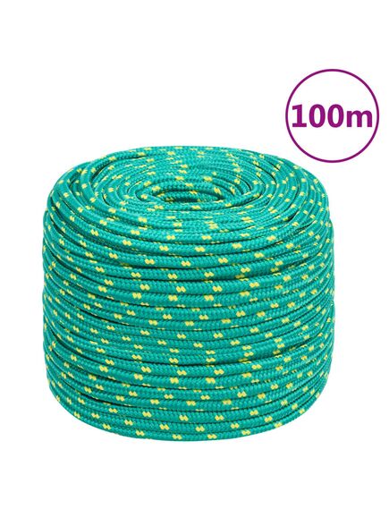 Corda nautica verde 10 mm 100 m in polipropilene