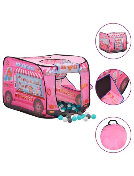 Tenda da gioco per bambini rosa con 250 palline 70x112x70 cm