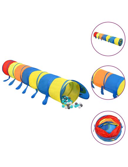 Tunnel gioco bambini 250 palline multicolore 245 cm poliestere