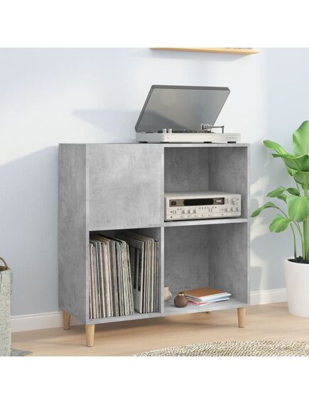 Mobile porta dischi grigio cemento 84,5x38x89 legno multistrato